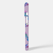 Hübsche Dragonfly Lila blaues Muster Personalisier Case-Mate iPhone Hülle (Rückseite / Links)