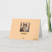 Hübsche Dreifarbenkatze Buntglas Karte (Rückseite)