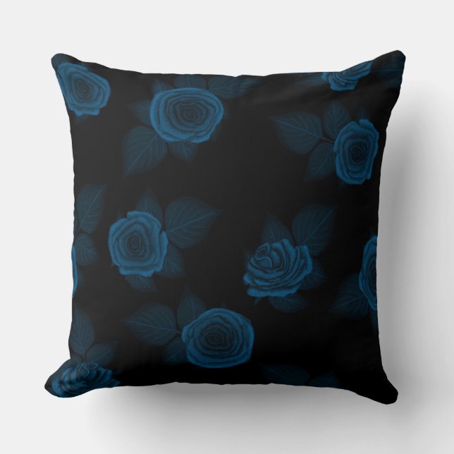 Hübsche dunkelblaue aquamarine Rosen über Kissen (Vorderseite)