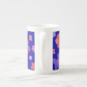 Hübsche Dunkelblaue Blume-Power Knochen-China-Tass Porzellantasse (Rückseite)