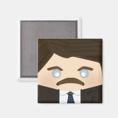 Hübsche, dunkelhaarige Frauen und Frühstück Magnet (Vorderseite/Rückseite)