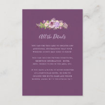 Hübsche dunkelviolette Blumen | Angaben zum Hochze