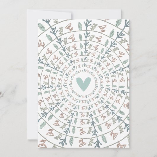 Hübsche Dusty Blue Pastel Lavendel Babydusche Einladung (Rückseite)