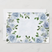 Hübsche Dusty Blue Watercolor-Blume | Taufe Dankeskarte (Rückseite)