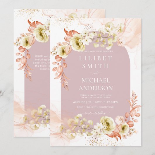 Hübsche Dusty-Rose Hochzeit von Olivenblumen (Vorne/Hinten)