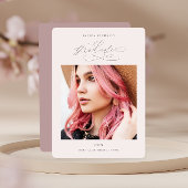 Hübsche Dusty Rose Zwei Fotos Graduierungsparty Einladung