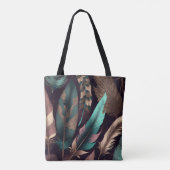 HÜBSCHE EARTH TONED BOHO FEATHERS TASCHE (Rückseite)