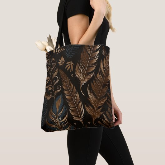 HÜBSCHE EARTH TONED BOHO FEATHERS TASCHE (Von Nahem)