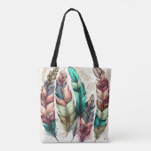 HÜBSCHE EARTH TONED BOHO FEATHERS TASCHE (Rückseite)