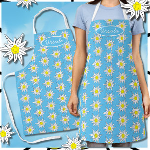 Hübsche Edelweiss Muster Lichtblau Schürze