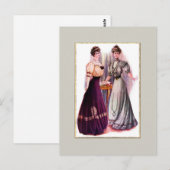 Hübsche Edwardian Mode Postcard Postkarte (Vorne/Hinten)