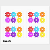 Hübsche, einfache Farben, weiße Blume, Grafik Rechteckiger Aufkleber (Blatt)