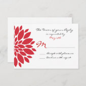 Hübsche einfache Red Blume Art Wedding RSVP Cards (Vorne/Hinten)