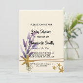 hübsche, einfache Seesterndusche Einladung (Stehend Vorderseite)