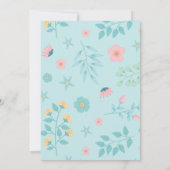 Hübsche Einhorn Gold Glitzer Kinderdusche Einladun Einladung (Rückseite)