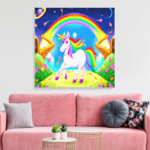 Hübsche Einhorn-Leinwand Art Leinwanddruck (Insitu (Wohnzimmer))