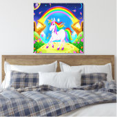 Hübsche Einhorn-Leinwand Art Leinwanddruck (Insitu (Schlafzimmer))