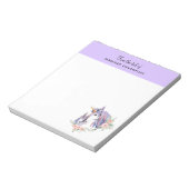 Hübsche Einhorn-Mama & Baby Watercolor Notizblock (Rotiert)