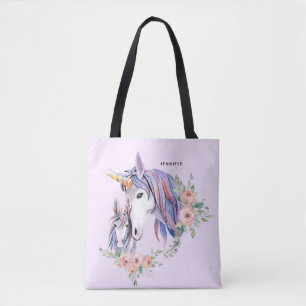Hübsche Einhorn-Mama & Baby Watercolor Tasche