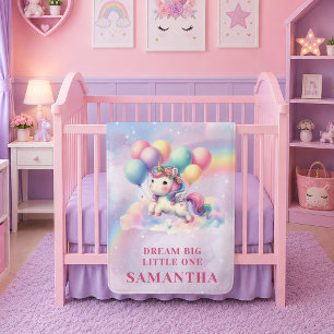 Hübsche Einhorn Regenbogen Mädchen Geburtstag Baby Fleecedecke
