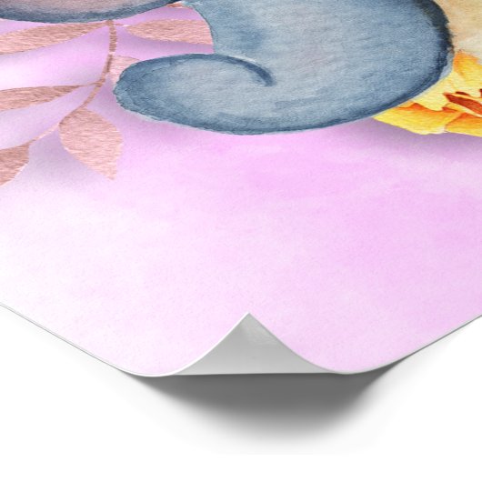 Hübsche Einhorn-Rose mit Namen "Girls" - Museo Can Poster (Ecke)