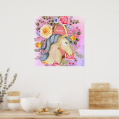 Hübsche Einhorn-Rose mit Namen "Girls" - Museo Can Poster (Küche)