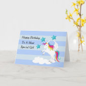 Hübsche Einhorn- und Blausteine Karte (Gelbe Blume)