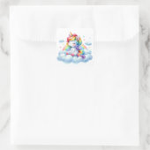 Hübsche Einhornkleber Quadratischer Aufkleber (Tasche)