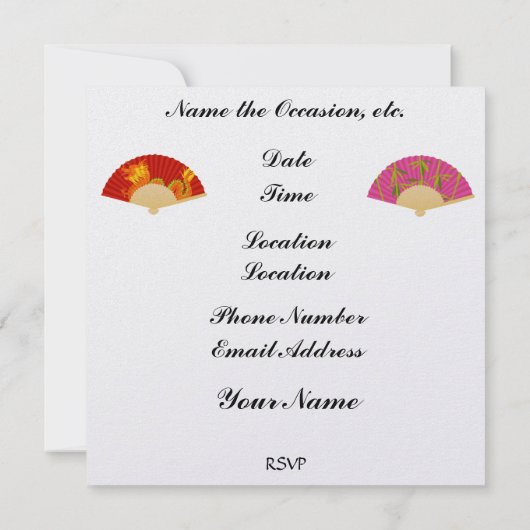 Hübsche EINLADUNG japanischer Mädchen (Rückseite)