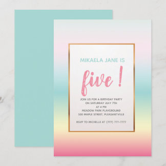 Hübsche Einladung von Ombre Girls zum Geburtstag