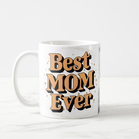 Hübsche einzigartige Typografie Beste Mama je Kaffeetasse (Links)