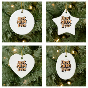 Hübsche einzigartige Typografie Beste Mama je Keramik Ornament