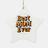 Hübsche einzigartige Typografie Beste Mama je Keramik Ornament (Vorne)