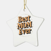 Hübsche einzigartige Typografie Beste Mama je Keramik Ornament (Links)