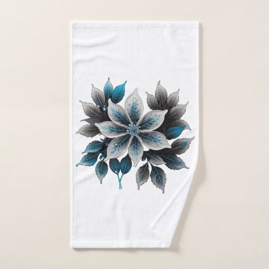 hübsche Eisblumen und Blätter Badhandtuch Set (Handtuch)