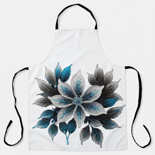 hübsche Eisblumen und Blätter Schürze (Vorderseite)