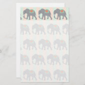 Hübsche Elefant-korallenrotes Pfirsich-Minzen-Grün Briefpapier (Vorne/Hinten)