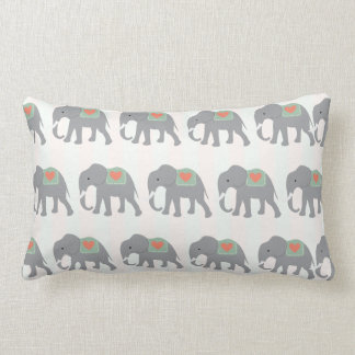 Hübsche Elefant-korallenrotes Pfirsich-Minzen-Grün Lendenkissen