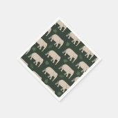 Hübsche Elefanten auf schwarzem Hintergrund Serviette (Ecke)