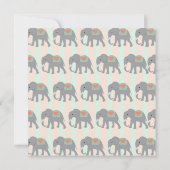 Hübsche Elefanten Korallenpfirsiche Grünstreifen Einladung (Rückseite)