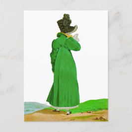 Hübsche Elegant Green Regency Fashion Zeichnend Postkarte