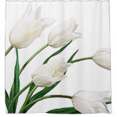 Hübsche Elegant White Dutch Tulips Blume Duschvorhang (Vorderseite)