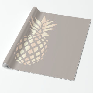 Hübsche, elegante Ananas- und Graugold-Rose Geschenkpapier