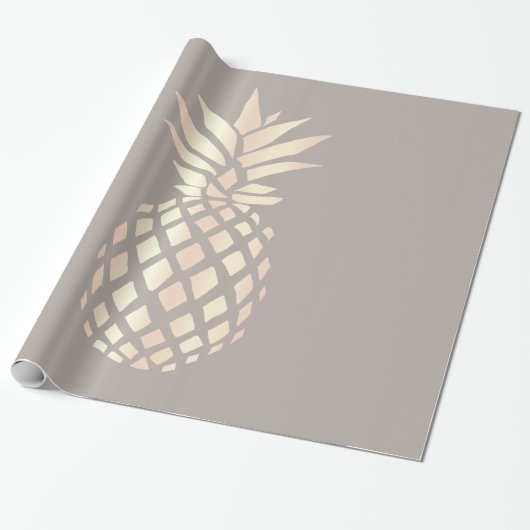 Hübsche, elegante Ananas- und Graugold-Rose Geschenkpapier (Ungerollt)