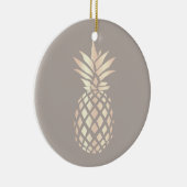 Hübsche, elegante Ananas- und Graugold-Rose Keramik Ornament (Rechts)