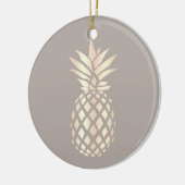 Hübsche, elegante Ananas- und Graugold-Rose Keramik Ornament (Links)