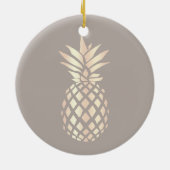 Hübsche, elegante Ananas- und Graugold-Rose Keramik Ornament (Hinten)
