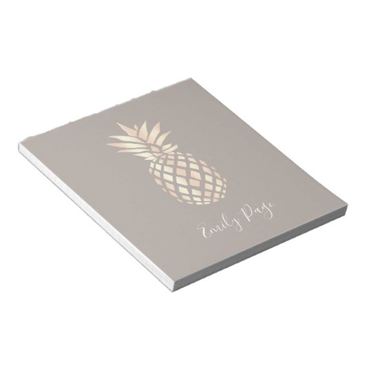 Hübsche, elegante Ananas- und Graugold-Rose Notizblock (angewinkelt)