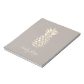 Hübsche, elegante Ananas- und Graugold-Rose Notizblock (Rotiert)