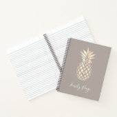 Hübsche, elegante Ananas- und Graugold-Rose Notizblock (Innenseite)